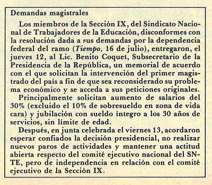 Primeras demandas del magisterio